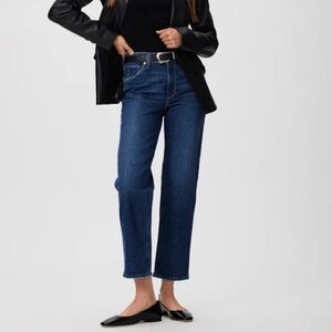 PAIGE Dark Blue Straight Leg Jeans